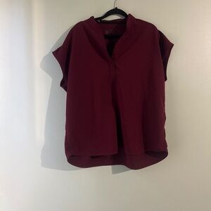 Figs Women's Burgundy Rafaela Oversized Scrub Top - L